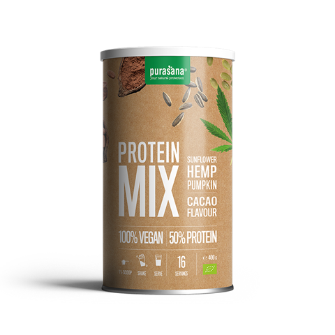 Vegan Protein zonnebloem, hennep & pompoen - cacao